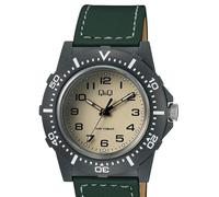 Q&Q Watches Men's Watch with Black Rubber Strap V32A009VY, Green, Chronograph, Digital