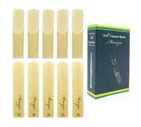 Q QINGGE Bb clarinet reeds, strength 2.5, clarinet traditional reed whistle 10-pack with Individual Plastic Case