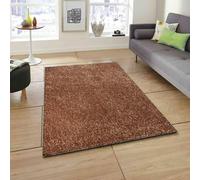 Q&S Home Living Room - Alya Area Rugs for Bedroom Anti Slip - Modern Super Soft Thick Pile Small Fluffy Shaggy Rug Non Shedding (Coffee, 50 x 80 cm)