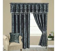 Q Style Luxury Fully Lined Heavy Jacquard/Chenille Pencil Pleat Luxury Georgia Curtain Pair - Energy Saving lightweight curtains, Soft Curtains Bedroom (Grey, 90″x 72″ (228cm x 183cm))