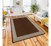 Q style Modern Rugs Living Room - Luxury Soft Area Rugs For Bedroom - Beautiful Soft &Thick Shaggy Rugs With Normal Pile Height (Brown/Beige, 40 x 60 cm)