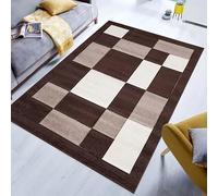 Q style Soft & Thick Modern Havana Large Rugs for Living Room Bedroom Polypropylene Geometric Design Beautiful Carpet Hall Runner Rug Washable Indoor Kitchen Hallway Mat(Brown Beige, 160 x 230 cm)