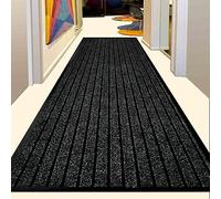 Q Style Ultra Absorbent Moisture Guard Door mat - Door Matts indoor | Indoor and Outdoor Mat | Easy Clean and Durable rubber kithcen mat (Black, 46 x 60 CM)