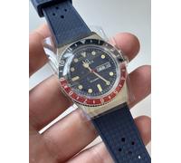 Timex Men's Q 38 mm Watch - Blue Synthetic Two- Piece Blue Dial Stainless Steel Case TW2V32100