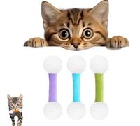 Q Tip Cat Toy, Qtip Cat Toy, Cats Kicker Toys Set of 6 PCS Designed for Indoor Pets, Big Interactive Kitty Kick Sticks, Sturdy Teething Chew Toys (3COLORS-A)