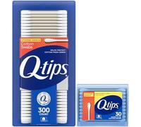 Q-tips Cotton Swabs Hygiene Shield 300 Count + Travel-Size 30 Count - For First Aid, Beauty and Baby, 100% Cotton
