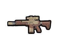 Q-Version Desert Weapons Tactical PVC Morale Patch Set, Desert Rifle and Pistol Design, Military Style, Hook Backing, for Backpacks and Gear
