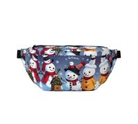 Q Version Snowman Large Fanny Pack,Gifts for Enjoy Sports Festival Workout Traveling Running Casual