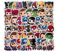 Q-Version Superhero Stickers for Laptop Water Bottle Cup Phone Pad Computer Bike Car Bumper Guitar Skateboard, Cute Funny Cartoon Decals for Kids Teens Boys Girls Woman Man