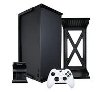 Q-View Wall Mount Bracket Clip for Xbox Series X - Includes Controller Mounts - Signature X Design - Made in UK (Black)