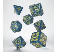 QWorkshop Arcade Highly Collectible Premium Dice Set 7pcs (Blue & Yellow)