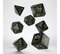 Q-Workshop BNIB Call of Cthulhu Black & Glow-in-the-Dark Dice Set (7)
