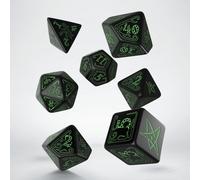 Q-Workshop BNIB Call of Cthulhu Black & Green Dice Set (7)