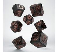 Q Workshop Dragons Modern: Obsidian Dice 7 Packs Brown Kids