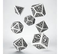 Dwarven Dice Set White And Black Wurfelset Role Play Q-Workshop Dnd RPG New