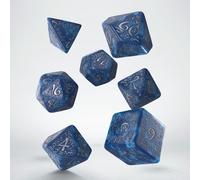 Q-Workshop BNIB Elvish Cobalt & Silver Dice Set