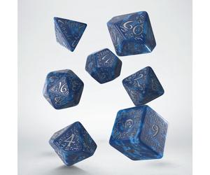 Q-Workshop BNIB Elvish Cobalt & Silver Dice Set