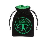 Q-Workshop BNIB Forest Black & Green Velour Dice Bag