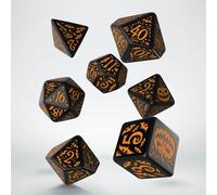 Halloween Pumpkin Black & orange Dice Set (7), QWOHAP69