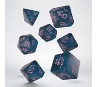 Q-Workshop BNIB Sparkling Llama Dice Set (Glittering Dark Blue & Pink)