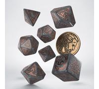 The Witcher Geralt RPG Dice Set 7 Dice + Coin Wolf School Q-Workshop