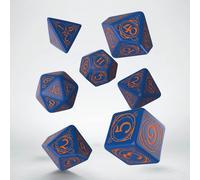 Wizard Dark-blue & orange Dice Set (7) QWOWIZ90