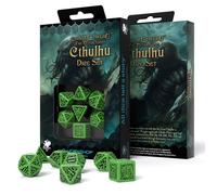 Q-Workshop Call of Cthulhu Outer Gods 7 Dice Set Green Black RPG