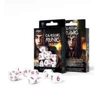 Q-Workshop Classic Runic White & Red 7 Dice Set for RPG D&D Games