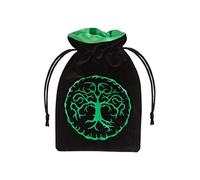 Q WORKSHOP Dice Bag, Black and Green, Prepared for Dice, Made in Poland, Velour