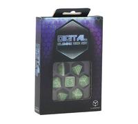 Q-Workshop Digital Glowing Dice Set: Radiant & Green - Brand New & Sealed