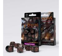 Q-Workshop Dragon RPG Dice Set Black Copper 7pc Polyhedral DnD
