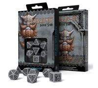 Q-Workshop Dwarf Dice Set Gray/Black 7-Piece Polyhedral RPG Dice