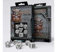 Dwarven Dice Set White And Black Wurfelset Role Play Q-Workshop Dnd RPG New