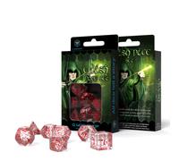 Q-Workshop Elven Translucent Red 7 Dice Set for Dungeons & Dragons RPG