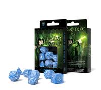ELVISH DICE SET GLACIER AND WHITE ROLE PLAYING GAMES Q-WORKSHOP DND RPG BLUE NEW