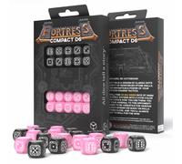 Q-Workshop Fortress Compact D6 Dice Set Black & Pink 20pcs RPG Board Game