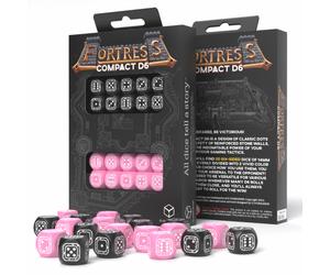 Q-Workshop Fortress Compact D6 Dice Set Black & Pink 20pcs RPG Board Game