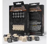 Q-Workshop Fortress Compact D6 Tabletop Role Play Dice Black and Beige for 1+ Players 14 Years