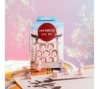 Q-Workshop Japanese Cherry Blossom Kanji Dice Set Pink White DnD RPG