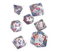 Q-Workshop QWOCLE16 Classic RPG Dice Transparent Blue/Red 7" Game Accessory