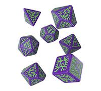 Q WORKSHOP QWOPAT76 7 Piece Pathfinder Goblin Dice Set, Purple and Green
