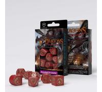 Q-Workshop Red Gold Dragon RPG Dice Set 7pc for DnD Polyhedral