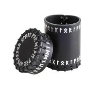 Q-Workshop Runic Black Leather Dice Cup for RPG DnD Tabletop Games
