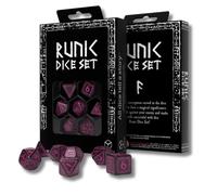 Q-Workshop Runic RPG Dice Set 7pc Shimmering Black & Magenta