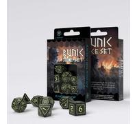 Q-Workshop Runic RPG Dice Set Black Glow in the Dark 7pc Polyhedral