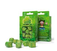 Q-Workshop St Patrick's Day Green 7-Dice Set for DnD RPG Games