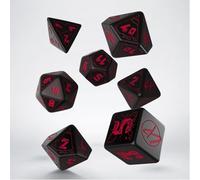 Q-Workshop Dice Set – Cyberpunk Red Essential – Blood over Chrome – Red