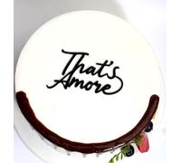 Q031 That's Amore Cake Topper, Italian Bachelorette Bridal Shower Decorations, Acrylic Black Bridal Shower Cake Topper for Anniversary Wedding Engagement Bachelorette Theme Party