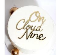 Q037 Gold Acrylic On Cloud 9 Cake Topper,nine Birthday Cake Decor, Cheers to 9 Years,In My 9th Birthday Era,Happy 9th Birhtday Party Decor, Baby Shower Party Decorations