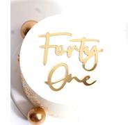 Q042 Gold Acrylic Forty One Cake Topper, 41 Birthday Toppers, Dirty 41st Anniversary Party, Cheers to 41 Years Party Decor for Women and Men 41st Birthday Anniversary Cake Decoration